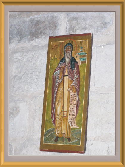 icone de saint Jean Cassien dans la crypte du monastere Saint-Victor, Marseille